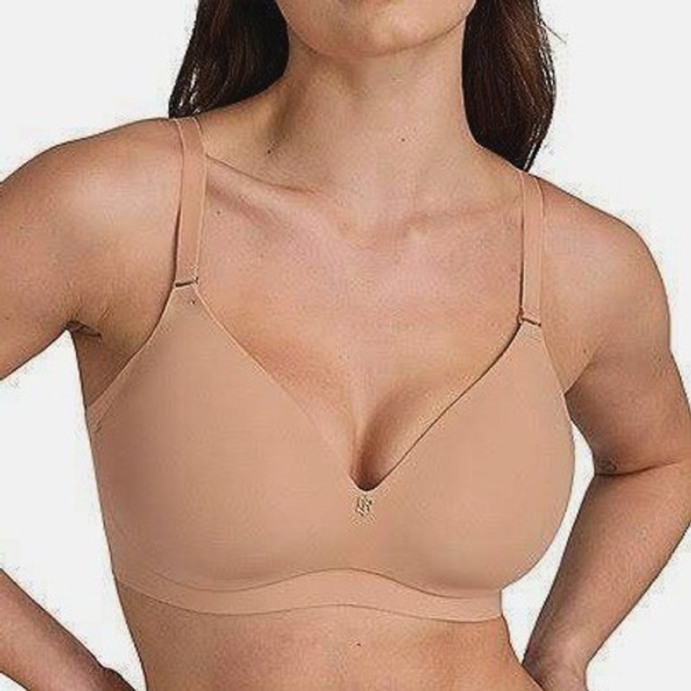 Honeylove CloudEmbrace Wireless Contour T-Shirt Bra 38B Sand Nude Smoothing